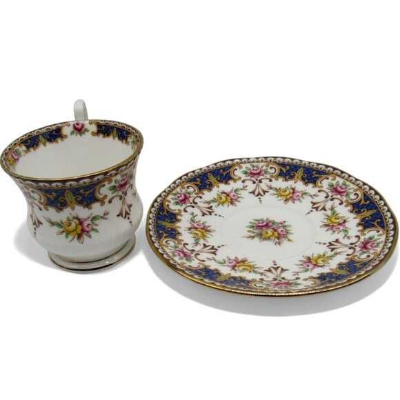 QUEENS KENILWORTH Floral Cup And Saucer With Gold Accents England Vintage - Picture 6 of 10